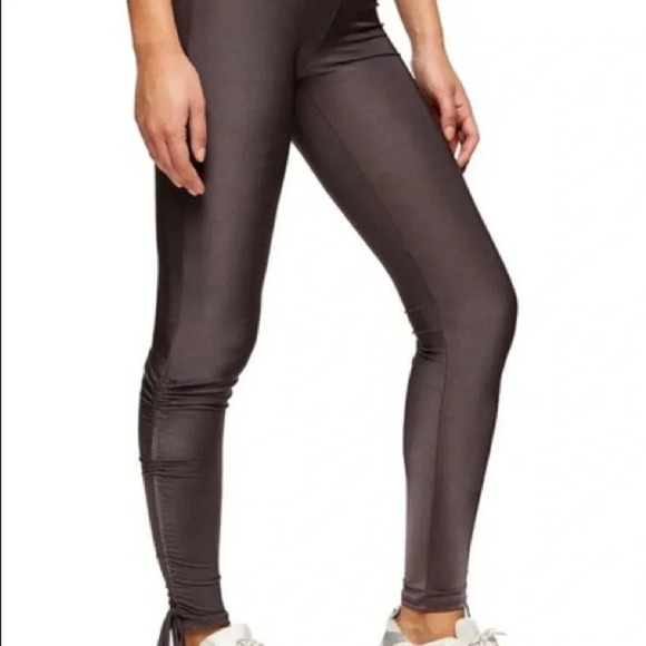Topshop High Waist Ruched Slinky grey Leggings size 2 - Picture 1 of 7